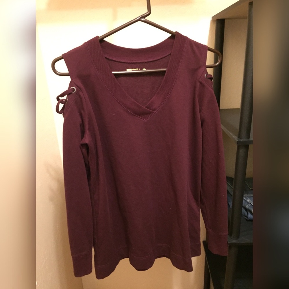 Cold shoulder sweater